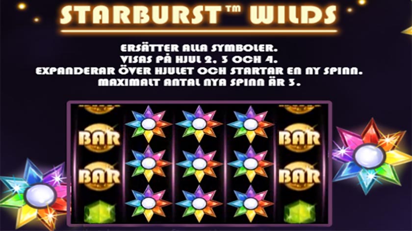 Expanderande wild symboler i Starburst