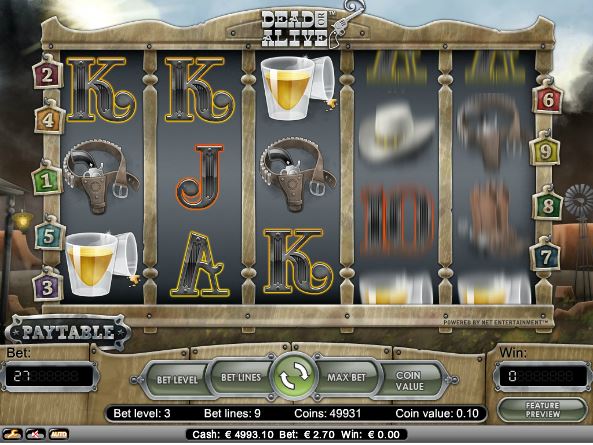 Dead or Alive slot review - Try it for fun 1 deadoralive slot in-game view